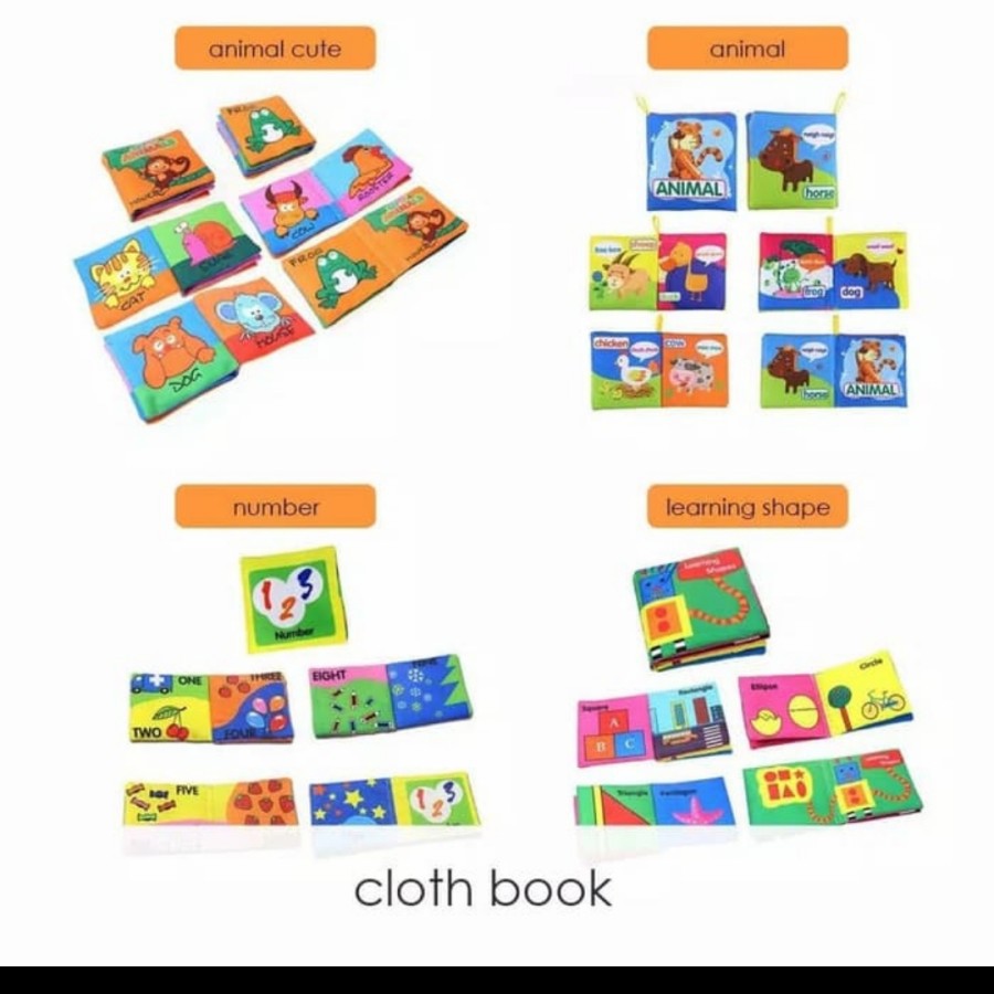 Soft cloth book buku Bantal kain mainan edukasi bayi anak kids cerita