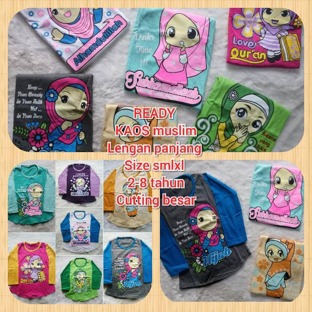 Kaos Anak Muslimah Tangan Panjang 1 sampai 8 tahun-7
