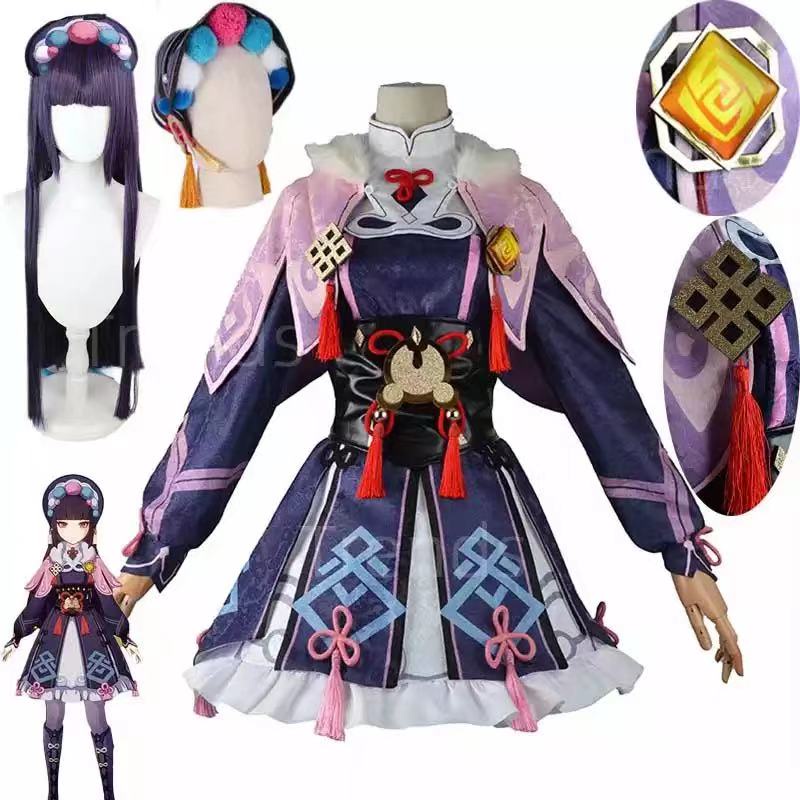 Genshin Yunjin Cosplay Costume Dress Yun Jin Wig Hat Shoes Prop Halloween Game Genshin Impact Liyue 