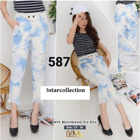 Celana Jeans Boyfriend 7/9 MVL-587 Tie Eye / Celana Boyfriend 7/9 MVL /  Celana Jeans MVL Boyfriend