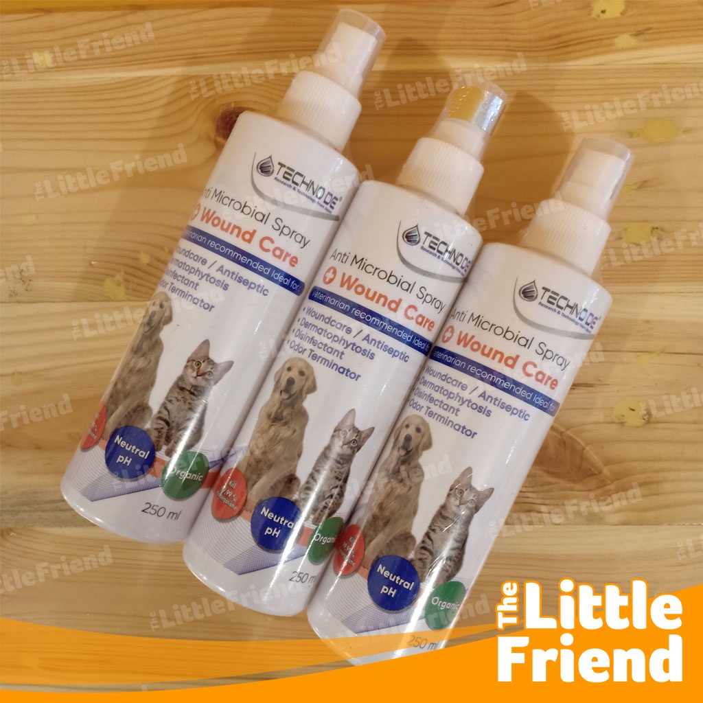 Techno De Disinfectant &amp; Antiseptic Pet Care Spray Membantu Penyembuhan Luka dan Jamur Anjing Kucing