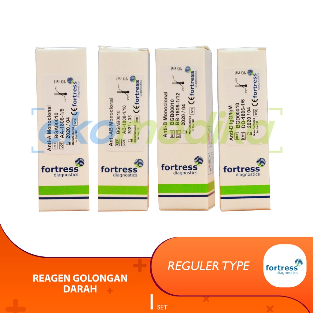 Jual Tes Golongan Darah 1 Set Fortress Diagnostics Goldar - Set Serum ...