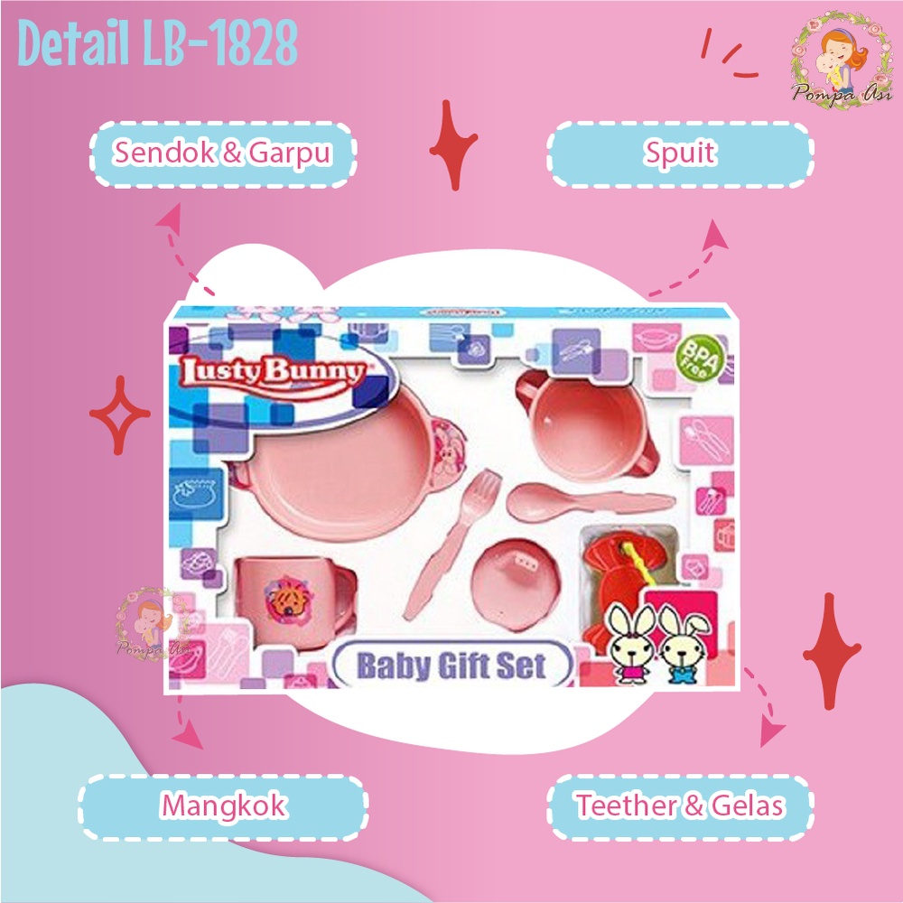 Lusty Bunny Gift Feeding Set Alat Tempat Makan Bayi Perlengkapan Kado Hampers By Mallpompaasi