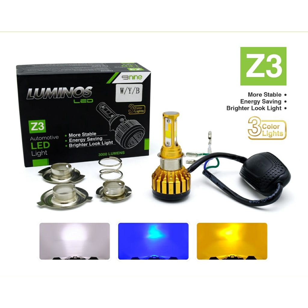 lampu led z3 luminos nyala 3warna putih/kuning/ice blue