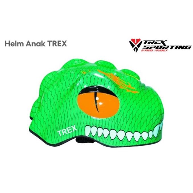 Helm Sepeda Anak Anak Umur 3 sampai 6 Tahun Trex Model Dinosaurus