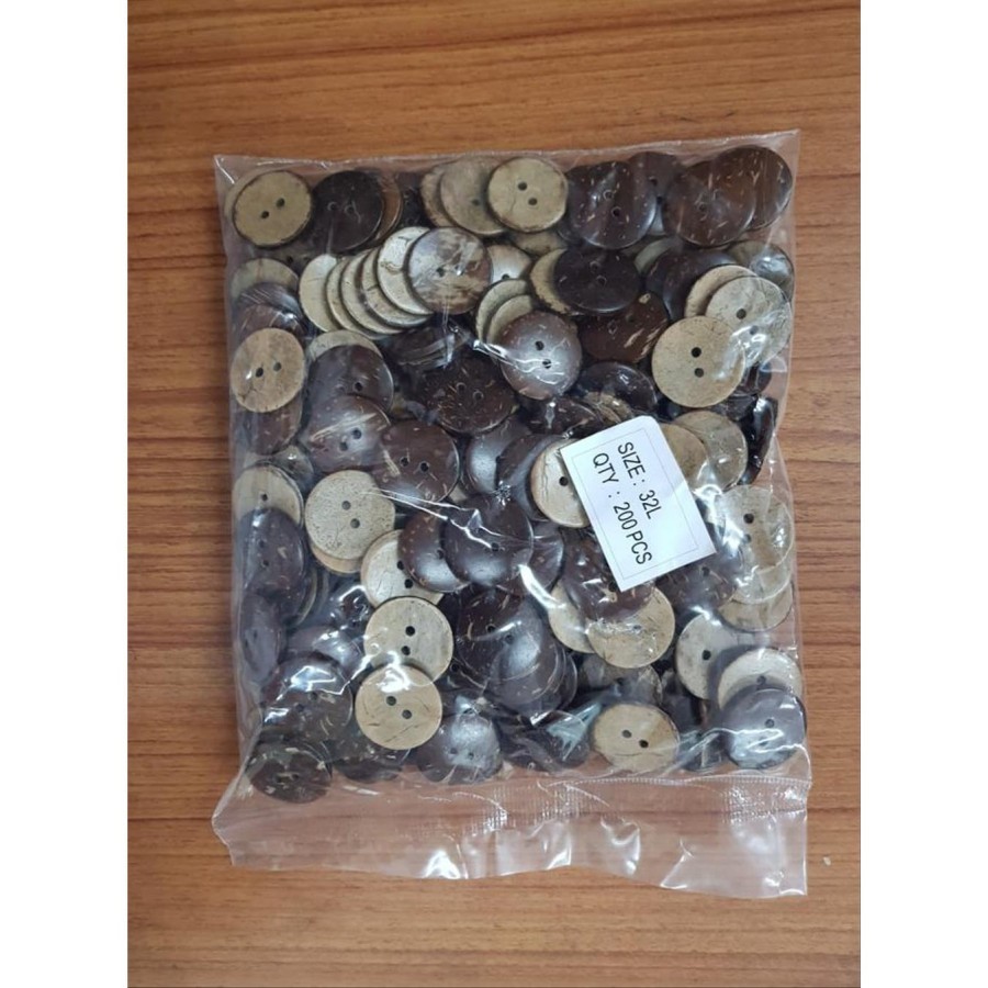 kancing batok Isi 200 pcs Diameter 20 mm 32L- Kancing Lubang 2 - Kancing Batok - Kancing unik