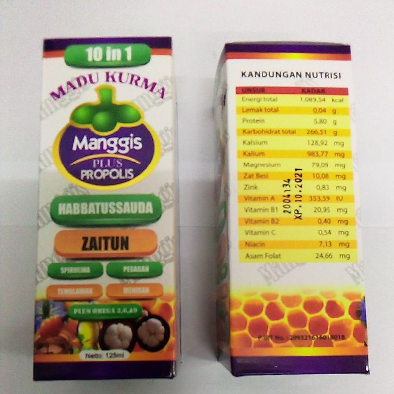 

Madu kurma 10 in 1manggis plus oropolis