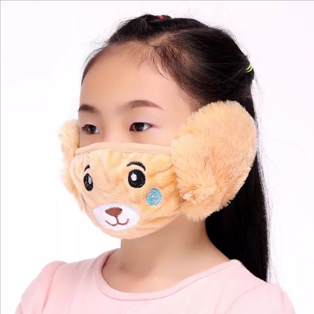 IMPORT Earmuff Mask Kids Masker anak anti virus corona penutup Telinga Mulut Hidung Anak