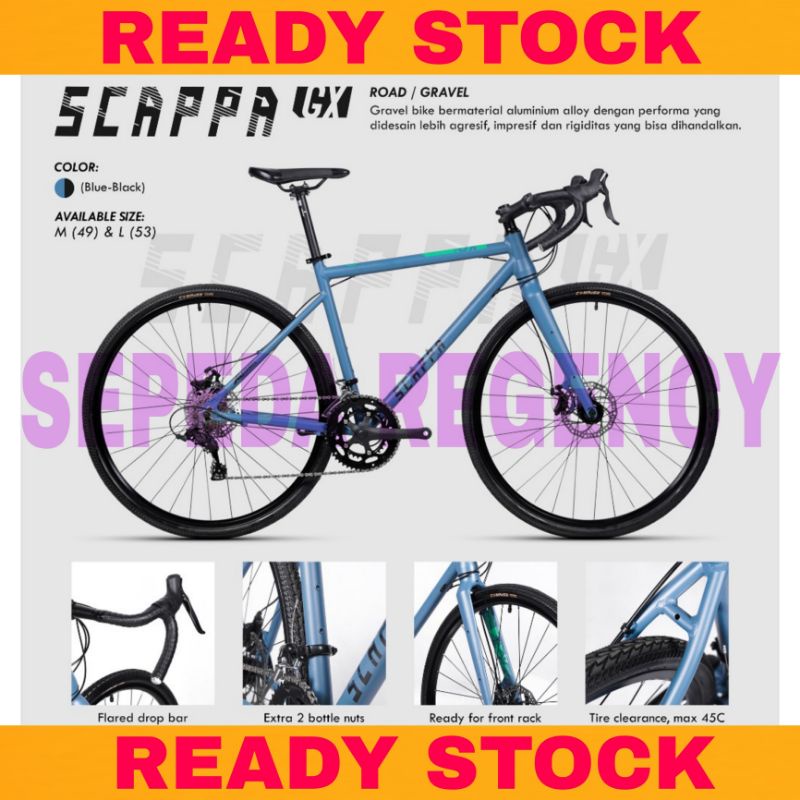 Sepeda Roadbike Gravel GENIO SCAPPA GX Alloy 2022 Balap 18 Speed