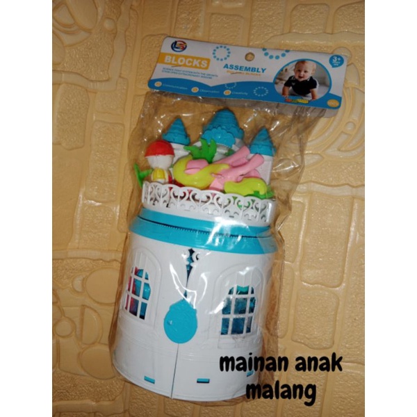 MAINAN ANAK BLOK ASSEMBLY BENTUK ISTANA/MAINAN ANAK ISTANA