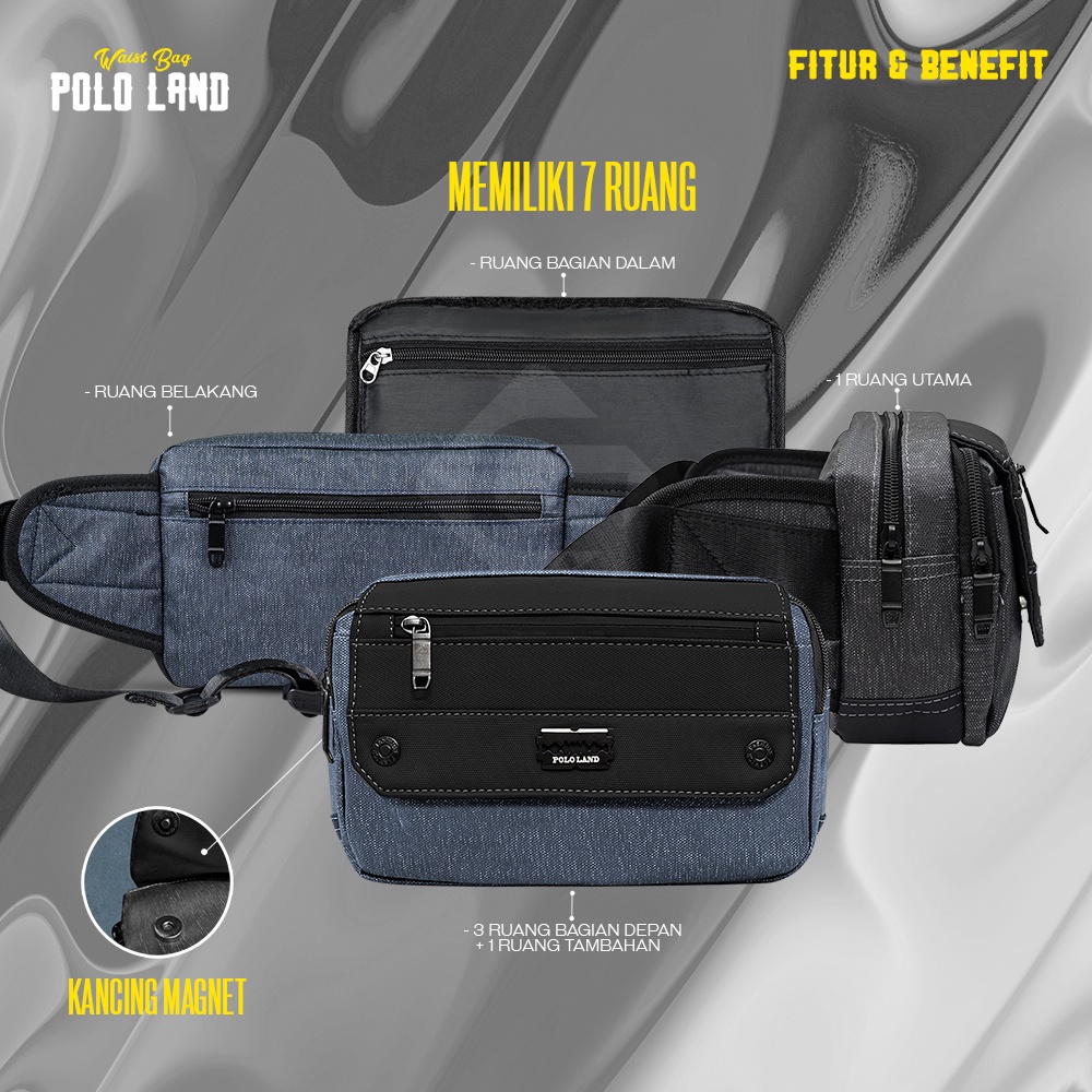 Tas Selempang Pria Waistbag Cowok Slempang Pria POLO LAND MULTIFUNGSI - Distributor