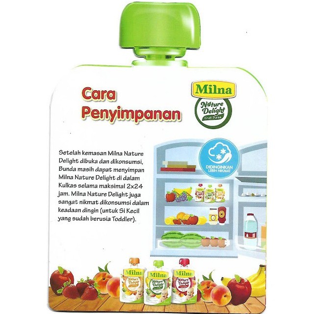 Milna Nature Delight Fruit Puree 80g / jus buah bayi / Mpasi bayi MILNA NATURE DELIGHT Fruit Puree 80g milna puff Mpasi bayi