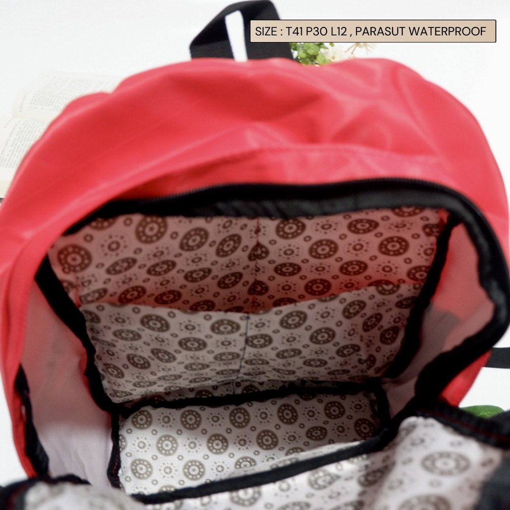 Ransel motif polos Backpack warna UKURAN BESAR - NEVSET TAS CANTIK TERLENGKAP TERMURAH SEMARANG