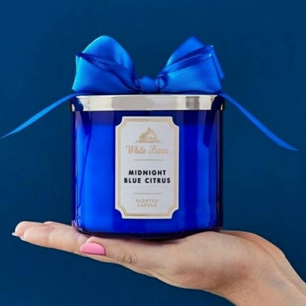 BBW MIDNIGHT BLUE CITRUS 3-WICK SCENTED CANDLE 411 G BATH &amp; BODY WORKS LILIN WANGI 3 SUMBU UKURAN BESAR PENGHARUM RUANGAN