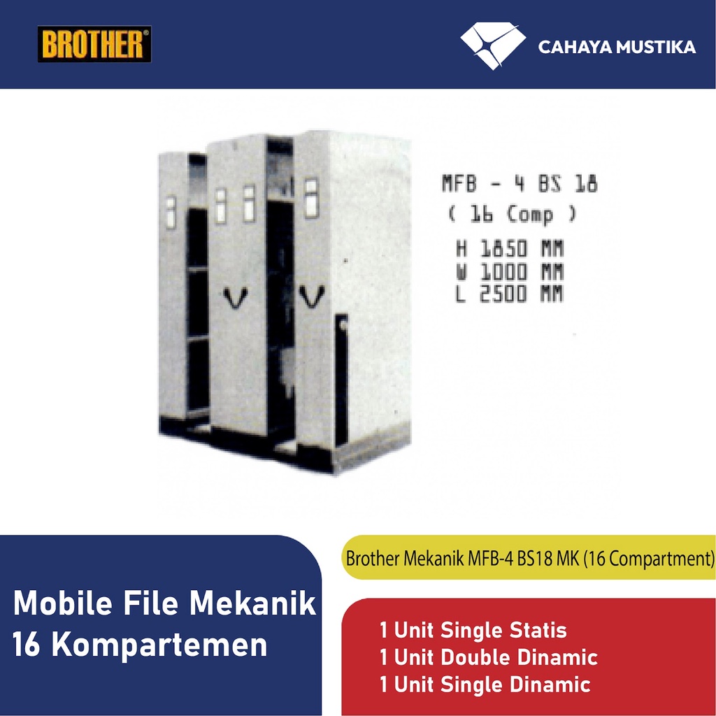 Jual Mobile File Brother Mekanik MFB-4 BS18 MK (16 CPTS) di Malang