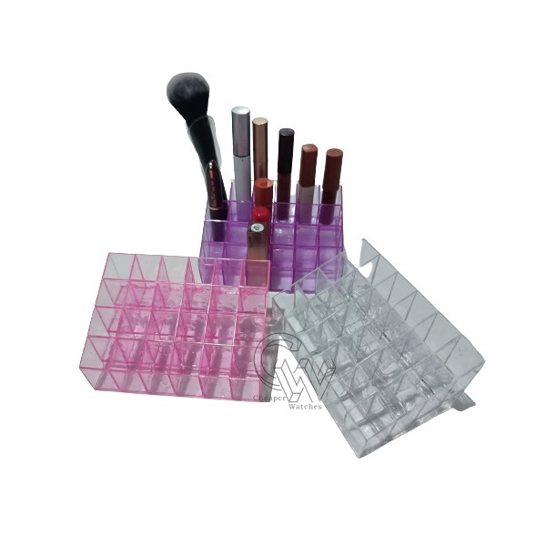 Cheaper-Rak Lipstick Kosmetik Acrylic 24 Slot Organizer Akrilik Tempat Penyimpanan