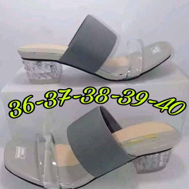 SANDAL WANITA JELLY HAK KACA TERBARU MEWAH HEELS WEDGES PESTA