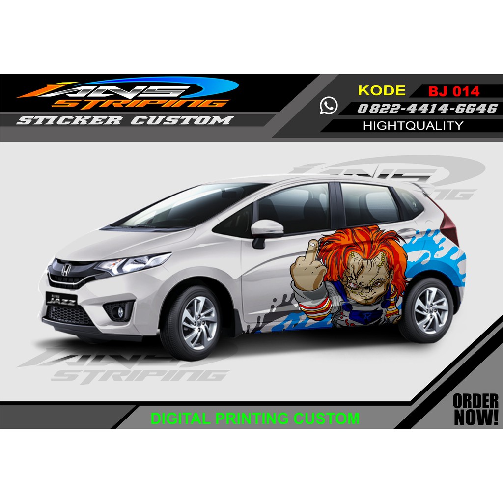 DECAL STICKER MOBIL KARTOON / STICKER MOBIL SAMPING