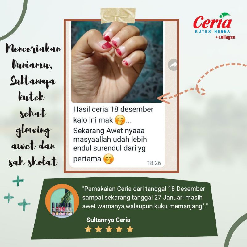 CERIA NAIL HENNA / CERIA KUTEK HENNA / KUTEK / HENA / PACAR KUKU / TUFFAH / NAURAA