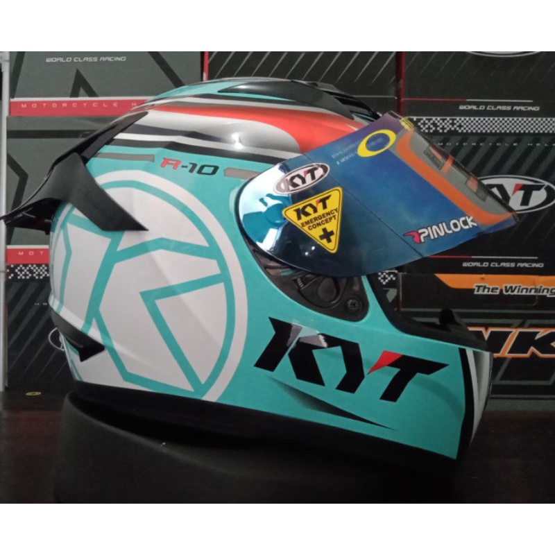 Helm Original Paket Ganteng KYT R10 Aquamarine