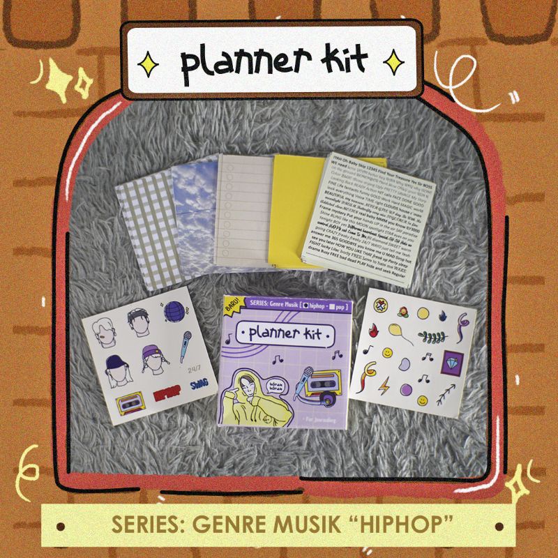 

Planner Kit / Scrapbook Kit Series : Hiphop Isi 40 Lembar Untuk Journaling