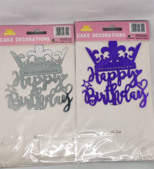 Cake Topper / Tusukan Hiasan Kue Happy Birthday ACRYLIC Jumbo / Cake Decorations