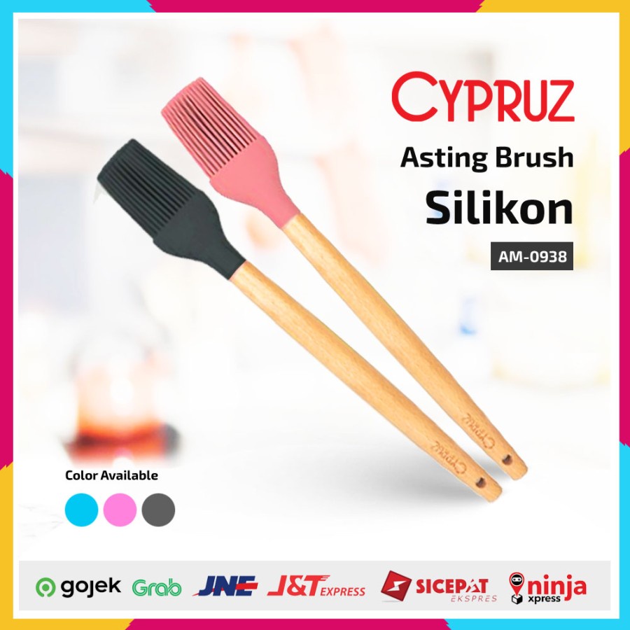 Cypruz Kitchen Tool Silicone AM0938 Kuas Gagang Kayu