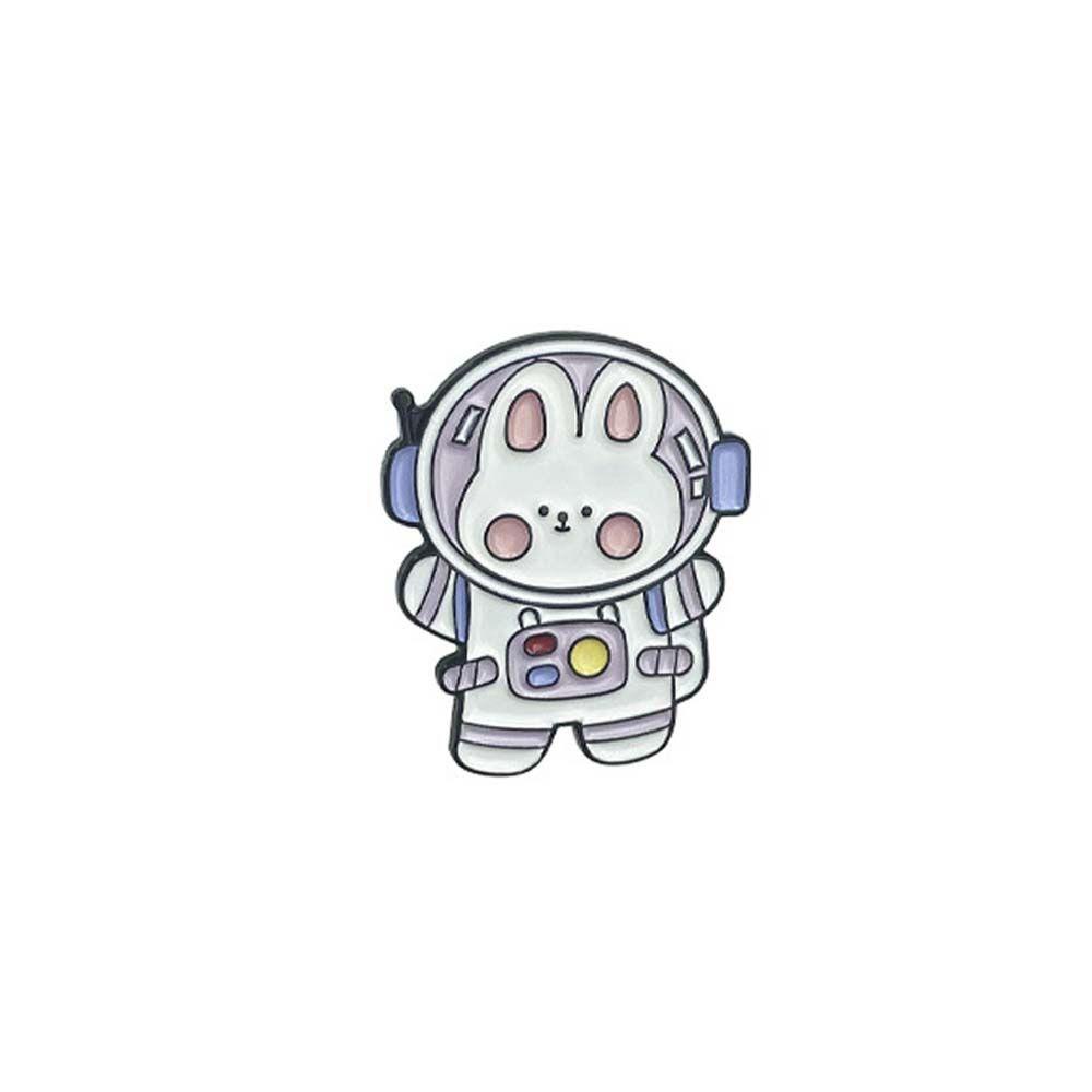 Needway   Astronot Beruang Bros Hadiah Untuk Wanita Pria Kartun Astronot Beruang Kelinci Kerah Pin Lencana Pin Enamel Pin