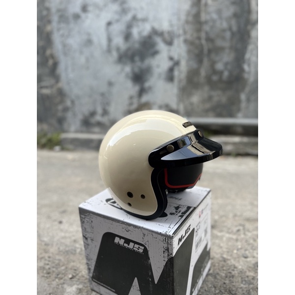 HELM NJS NX 2 RETRO SOLID DOUBLE VISOR INTERCOM FREE PET ORIGINAL 100%