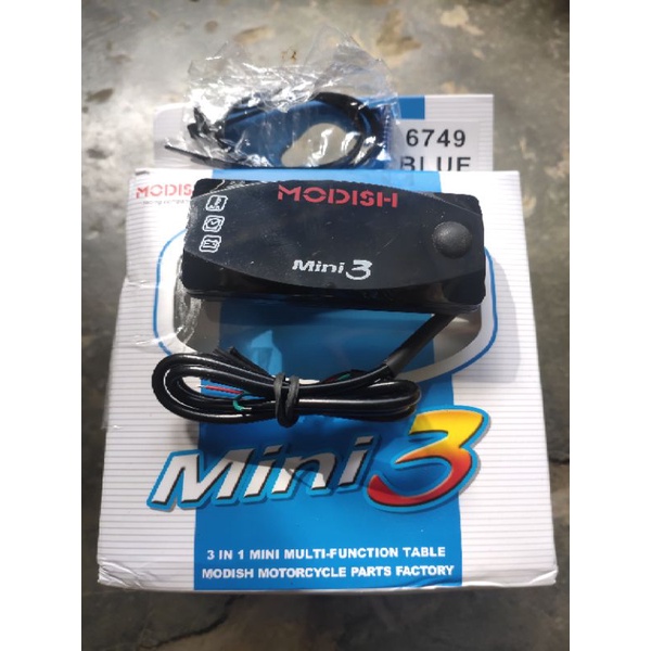 Voltmeter Digital Motor 3 in 1 Accu Aki Suhu Temperatur Jam Waterproof Anti Air Universal DC 12V Mod