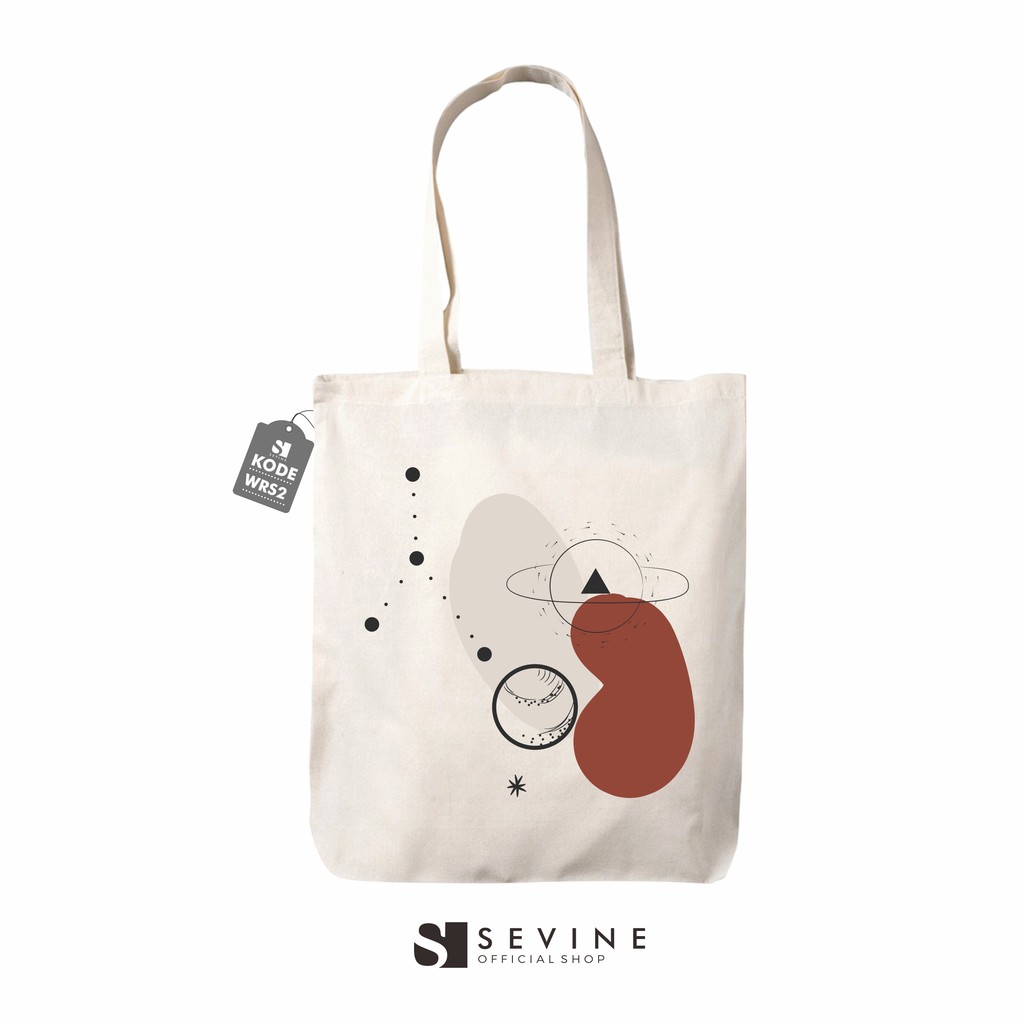 Sevine Tas Wanita Tote Bag Resleting Custom Totebag Laptop Artsy Nordic - WRS