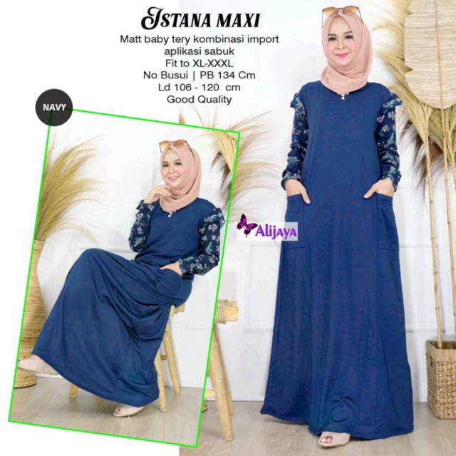 FARIDA Dress / ETANOL Maxy - Gamis Babyterry Import Mix Viscose LD105 ✅FREE BELT !! / 152-5067