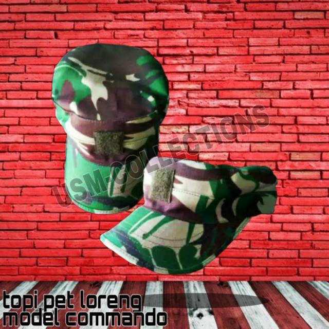 Topi pet loreng army standar TNI commando bahan Sritex