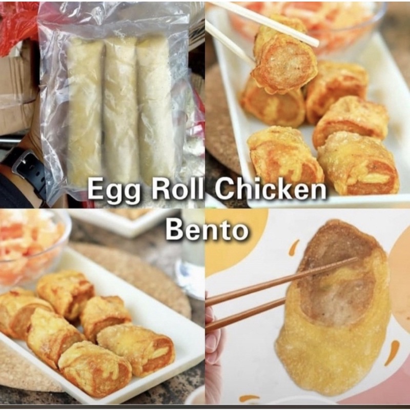 

Egg roll chicken bento
