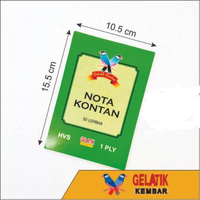 

Nota kontan Gelatik kecil 1 ply ecer