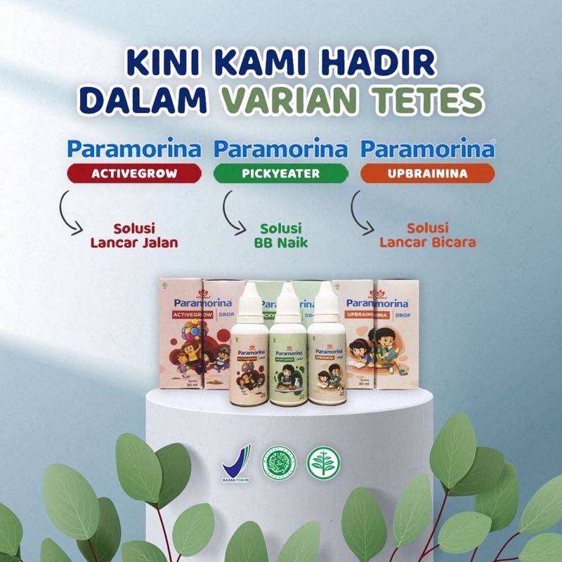 [100% Ori] Free gift Paramorina drop solusi anak terlambat jalan, bb booster bayi , terlambat bicara dan nafsu makan usia 6-10 bulan