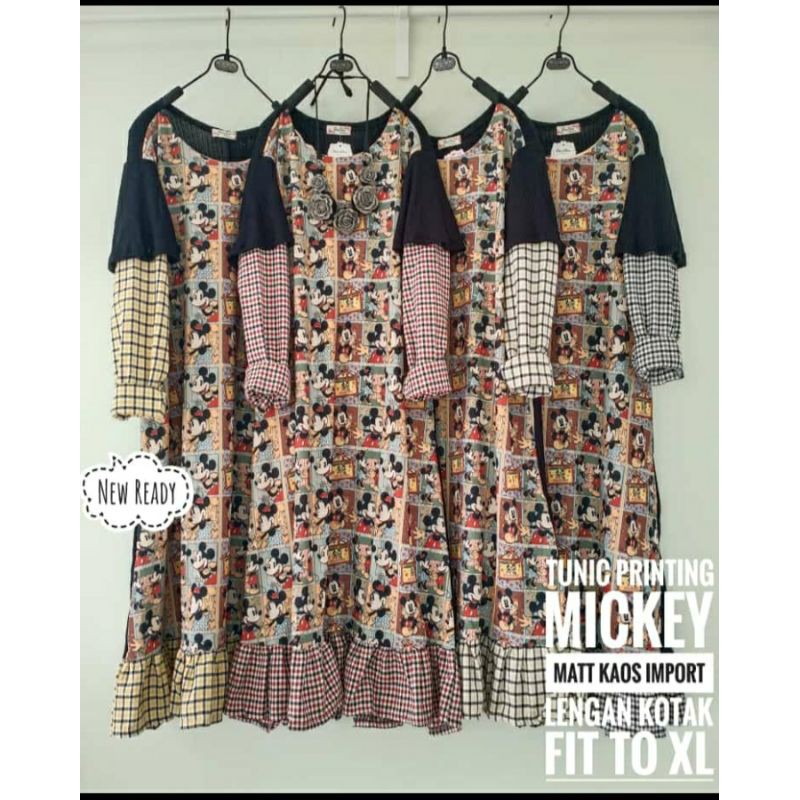 Brand De'clarissa Tunik Printing Micky import Bangkok Baju wanita trend