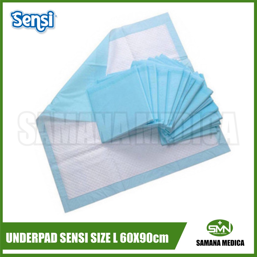 UNDERPAD Under Pad alas ompol SENSI PAD SIZE L 60X90 cm isi 10 Pcs PREMIUM