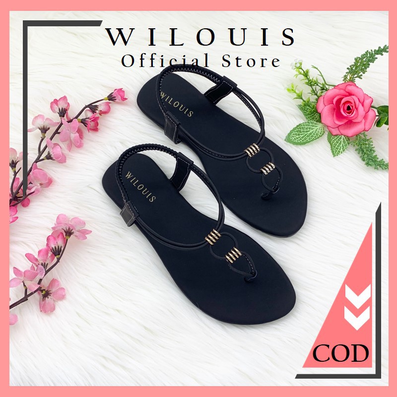 Sandal Jepit Sendal Teplek Wanita Model Tali Belakang Slip Slop WILOUIS WL883