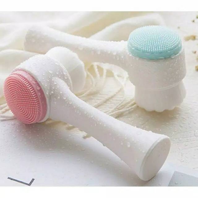 [CLASHOP]FACIAL CLEANSING BRUSH SILIKON 3D ALAT CUCI MUKA 2 SISI ULTRA HALUS IMPOR HIGH QUALITY     A13