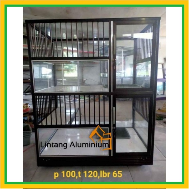 Kandang Kucing Aluminium Minimalis Kaca