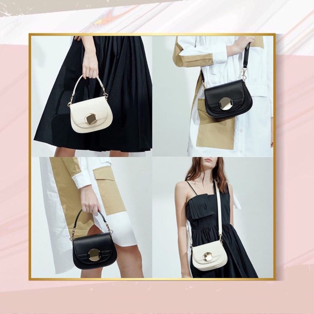 Ck Metal Accent Shoulder Bag