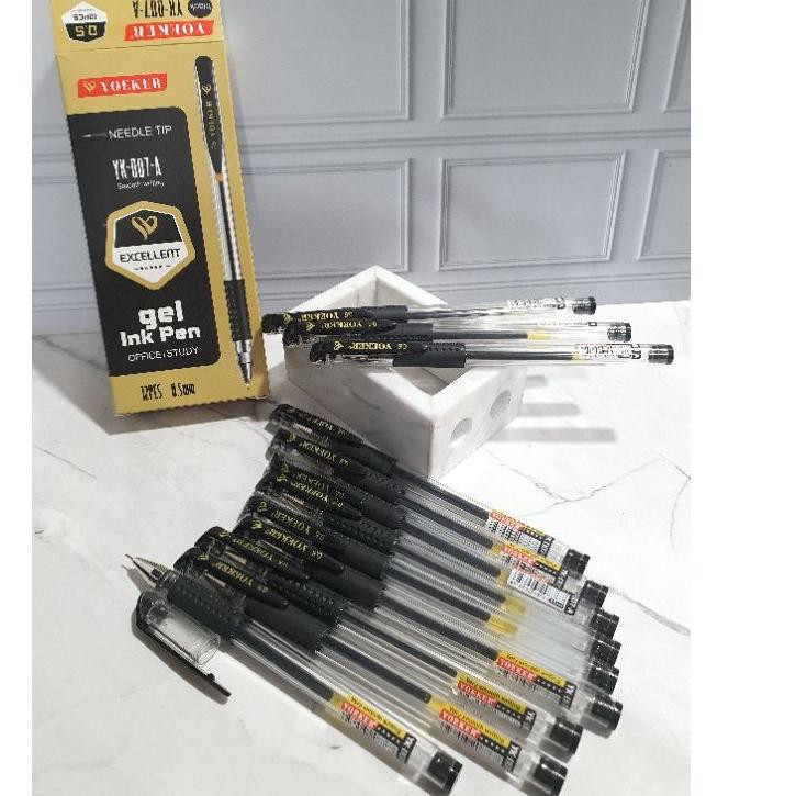 

yo ZFRM (12pc) pen gel murah/gel pen hitam/bolpen gel /pen murah/pena/pulpen gel QR Z HYJ