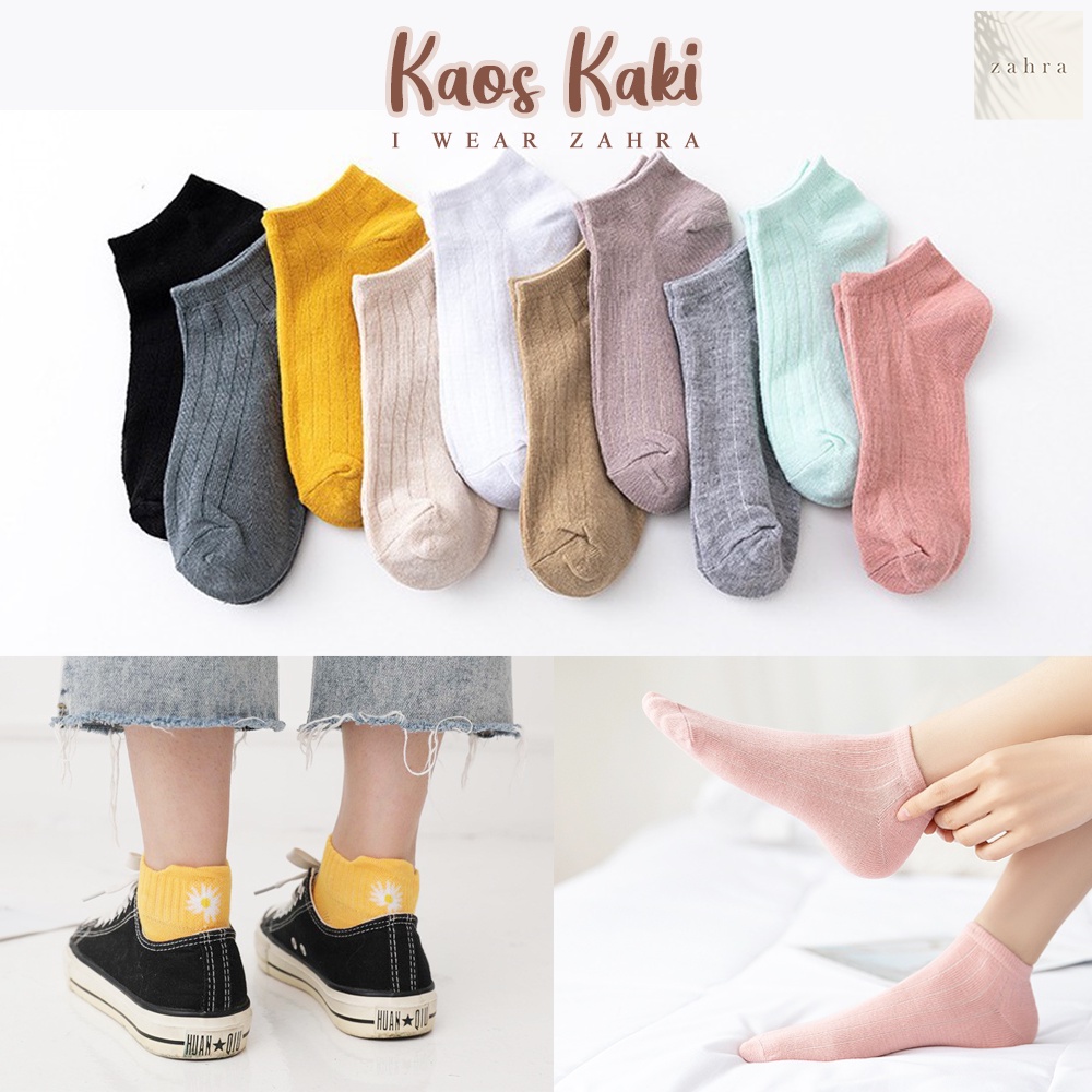 KAOS KAKI - Ankle Socks Semata Kaki Daisy Polos Alas Tumit Sepatu Tali Perawatan Angkle Wanita Pria