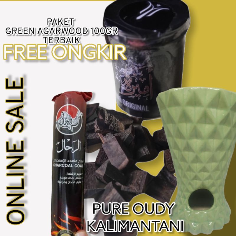 paketan bukhur gereen agarwood oedy siap pakai