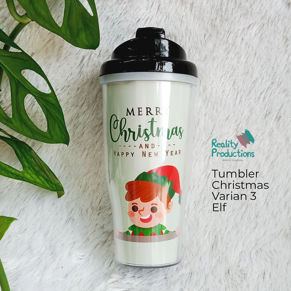 Tumbler Chistmas Rusa Santa Elf Untuk Kado Natal dan Tahun Baru