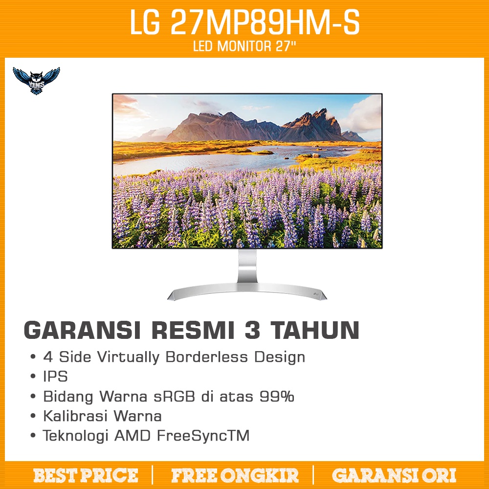 LED LG 27MP89HM 27'' 4 Side Borderless IPS 1080p Monitor AMD FreeSync