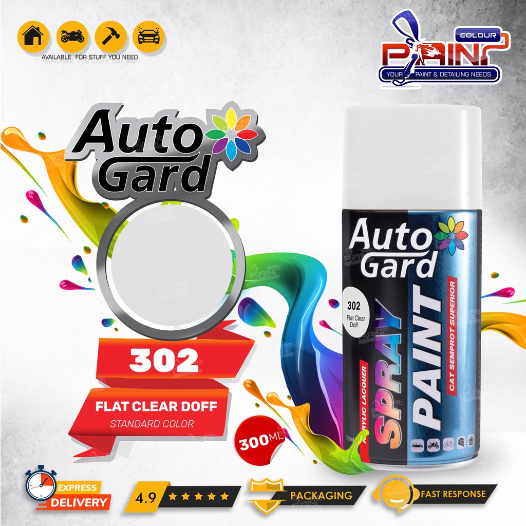 AutoGard Flat Clear Doff AG-302 Cat Semprot Akrilik Doff Mobil Motor Helm