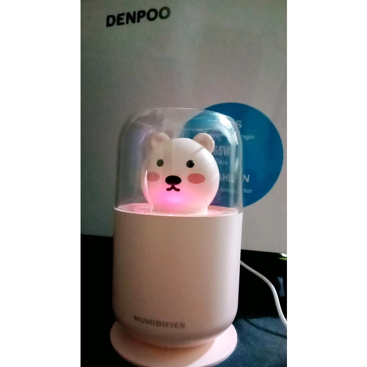 100% ORI cute Bear Humidifier 300ML Essential Oil Diffuser Aroma Terapi Pengharum Ruangan GS8