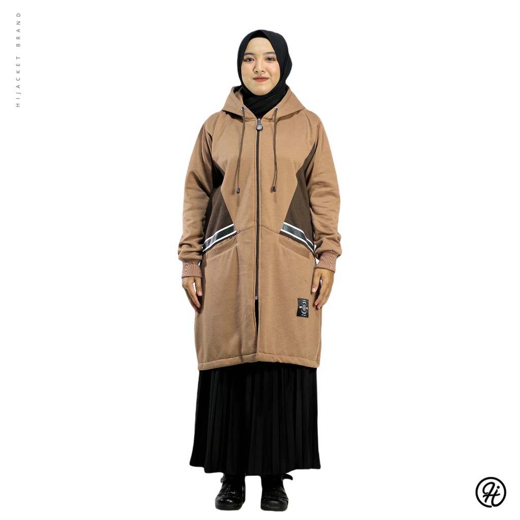 New HJ-RHN GREY HIJACKET® RIHANNA  / jaket wanita muslimah / jaket hijaber hijaker rihana-BROWN